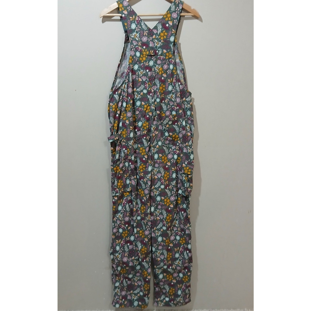 DULUTH TRADING Heirloom Gardening Bib Overalls XXS 31 NWT Fir Butterfly Floral - Picture 3 of 13